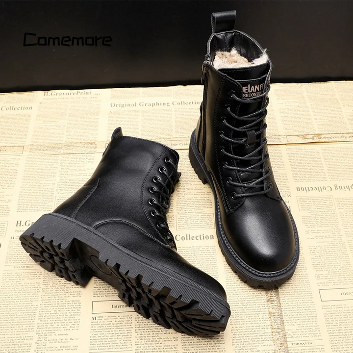 Zhena | Stylische und Warme Winterstiefel mit Reißverschluss und Schnürung