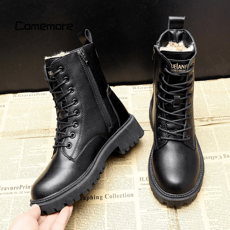 Zhena | Stylische und Warme Winterstiefel mit Reißverschluss und Schnürung
