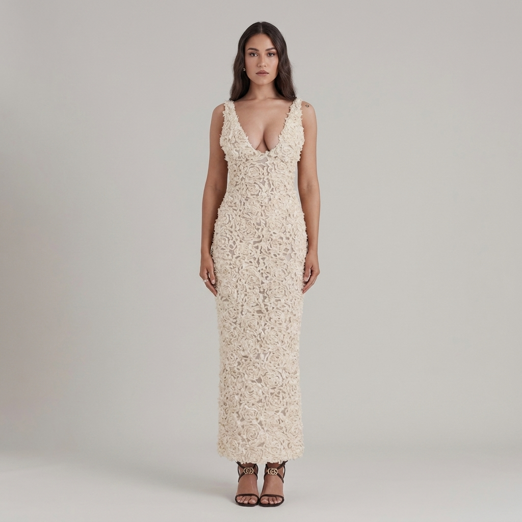 Damen-Midikleid mit breiten Trägern – Elegantes Spitzen-Etuikleid für besondere Anlässe 1