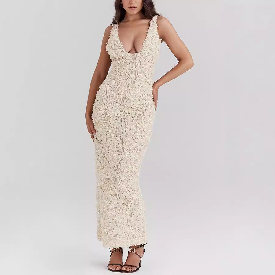 Damen-Midikleid mit breiten Trägern – Elegantes Spitzen-Etuikleid für besondere Anlässe 3