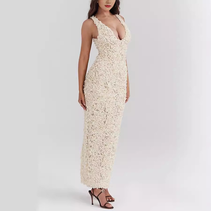Damen-Midikleid mit breiten Trägern – Elegantes Spitzen-Etuikleid für besondere Anlässe 6