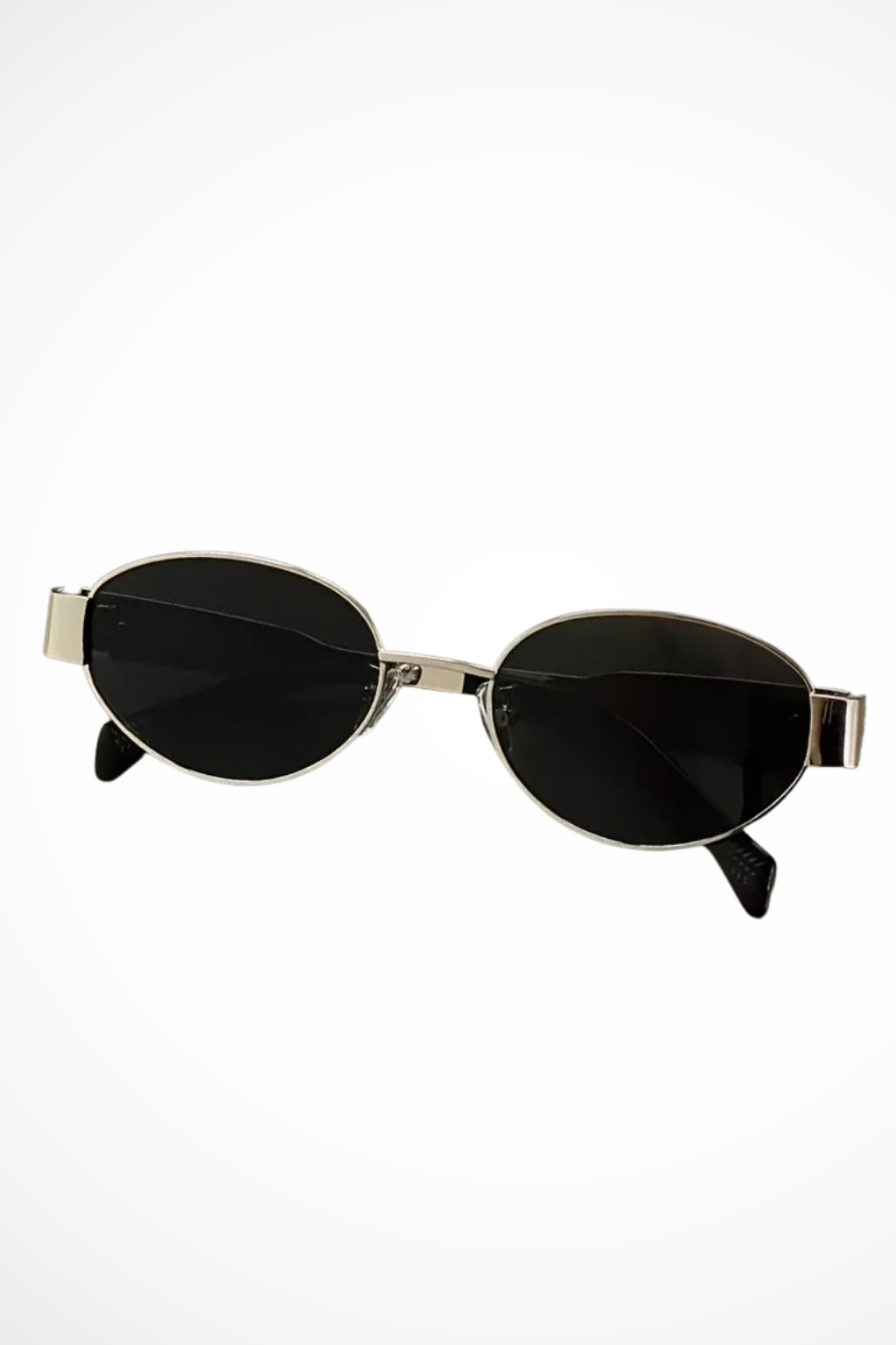 Damen-Sonnenbrille mit ovalem Metallrahmen und dunklen Gläsern 7