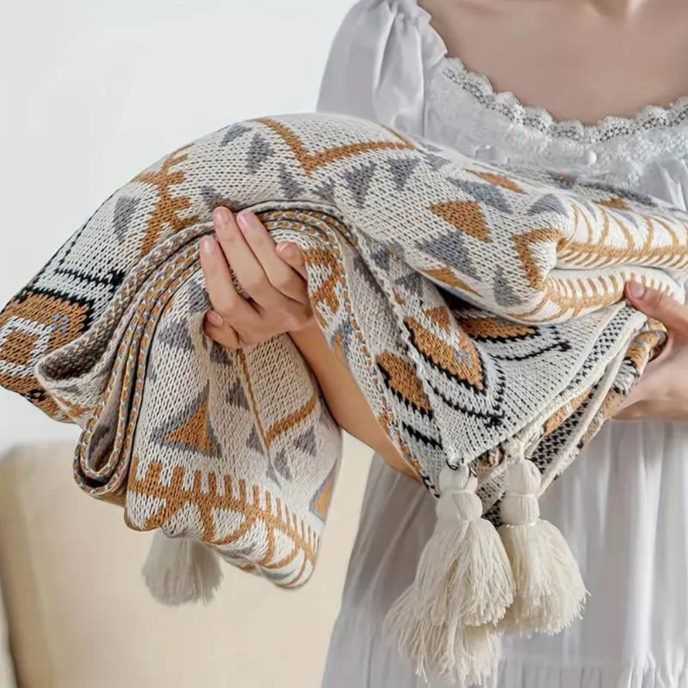 Damen Boho Chic Kuscheldecke Warm Polyester Baumwolle 4