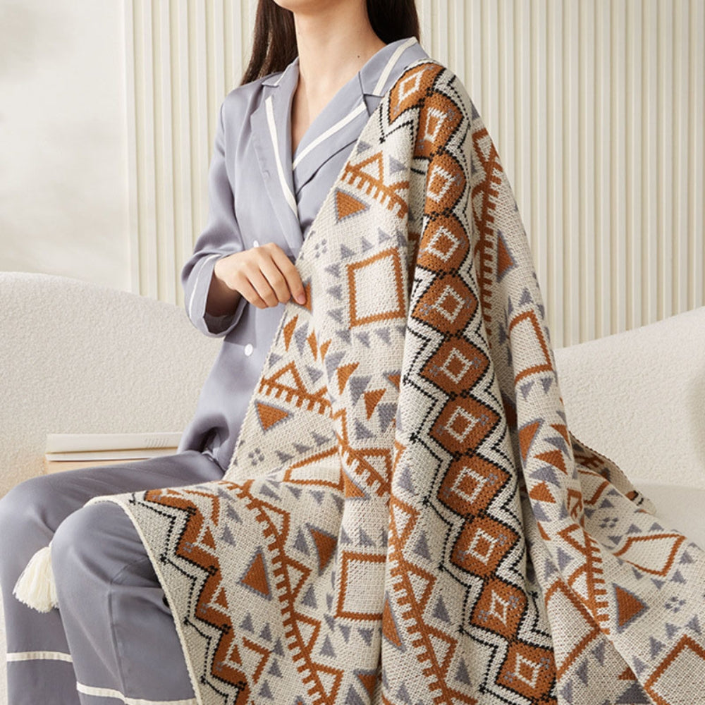 Damen Boho Chic Kuscheldecke Warm Polyester Baumwolle 7