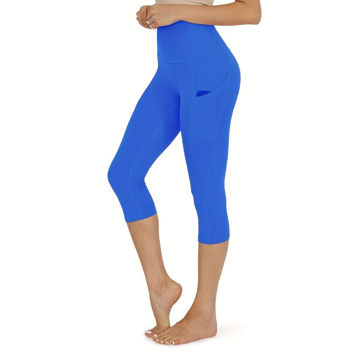 Damen Capri-Baumwollhose Leggings mit Taschen 2