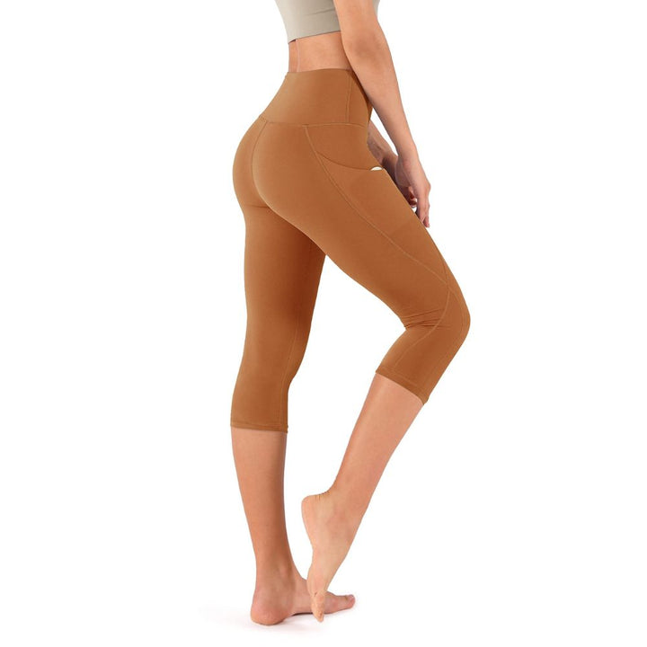 Damen Capri-Baumwollhose Leggings mit Taschen 3