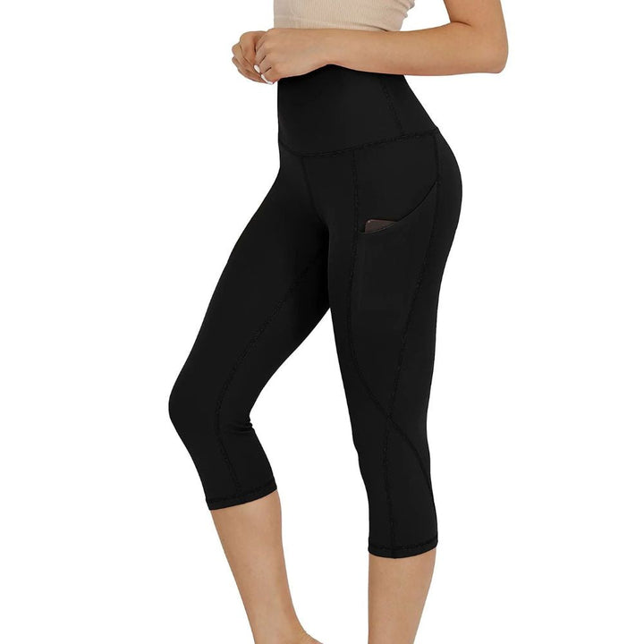 Damen Capri-Baumwollhose Leggings mit Taschen 6