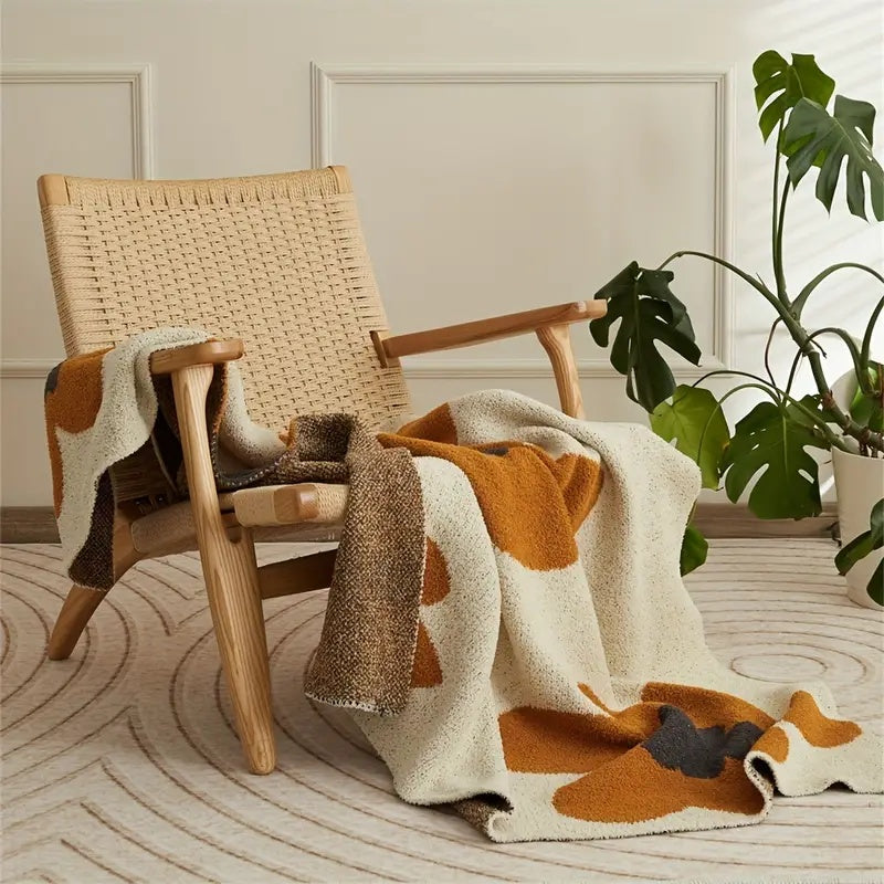 Damen Elegante Floral Strickdecke Hochwertige Wolle 120x150 cm 7