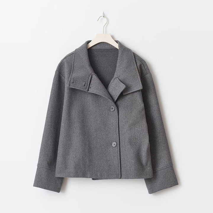 Damen Kurze Doppelbrustjacke Eleganz Wolle 1