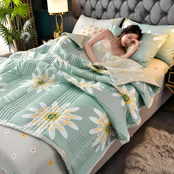 Damen Kuscheldecke Mit Blumenmuster Aus Milchvelours Und Lamm-Kaschmir 2