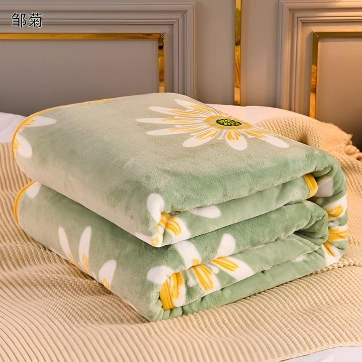 Damen Kuscheldecke Mit Blumenmuster Aus Milchvelours Und Lamm-Kaschmir 7