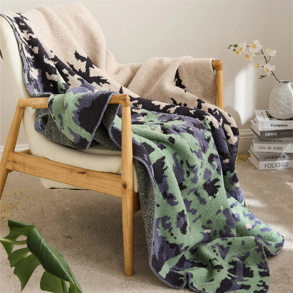 Damen Kuscheldecke Weich Mikrofaser Naturinspirierte Muster 1