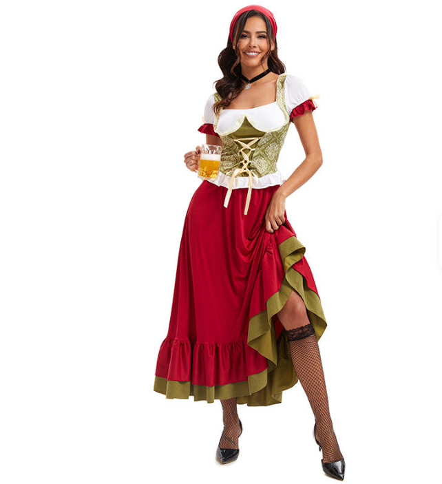 Damen Langes Traditionell Dirndl Kleid | Oktoberfest 1