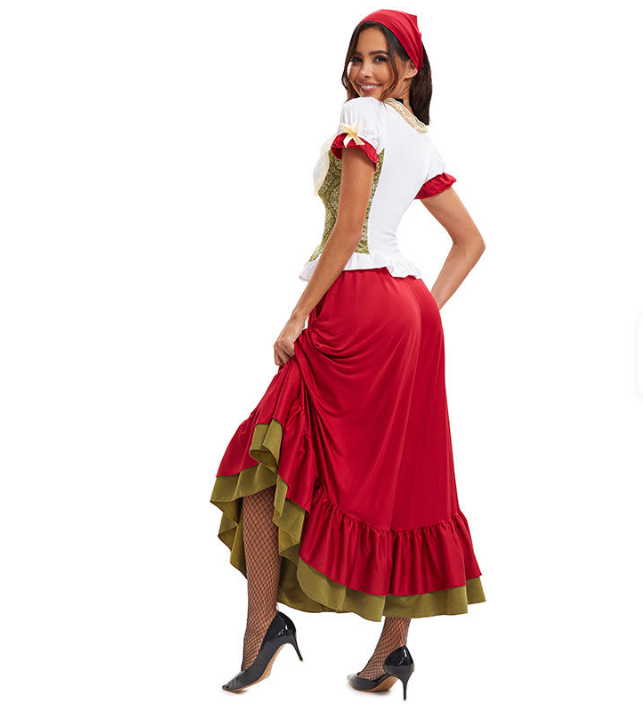 Damen Langes Traditionell Dirndl Kleid | Oktoberfest 2