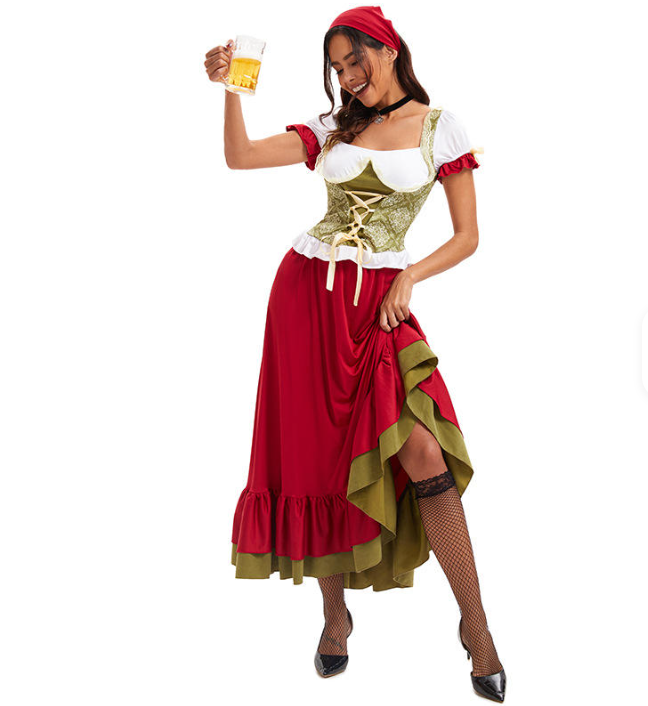 Damen Langes Traditionell Dirndl Kleid | Oktoberfest 4