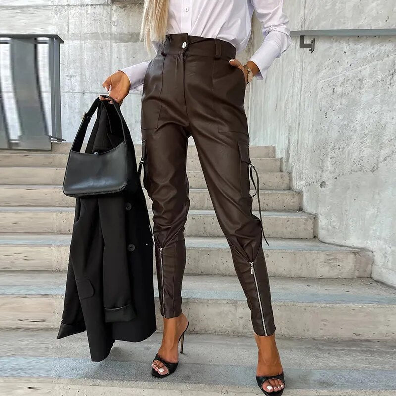 Damen Lederhose Elegant Figurbetont Komfortabel für Stilbewusste 3
