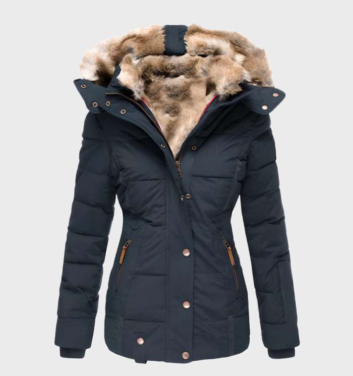 Damen Slim Fit Winterjacke mit Kapuze Aurora 1