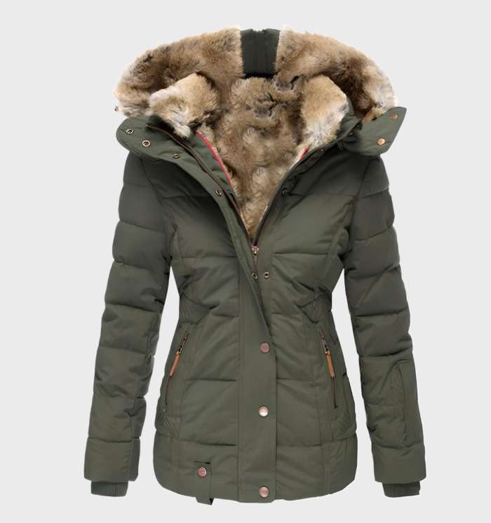 Damen Slim Fit Winterjacke mit Kapuze Aurora 2