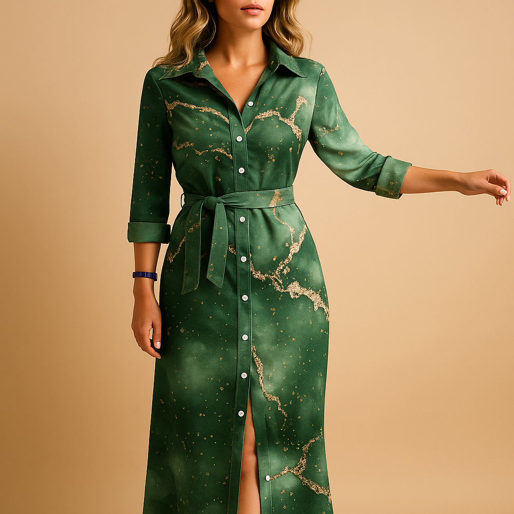 Damen Sommerkleid Lang Locker Kurzarm Atmungsaktiv Leicht Elegant 1