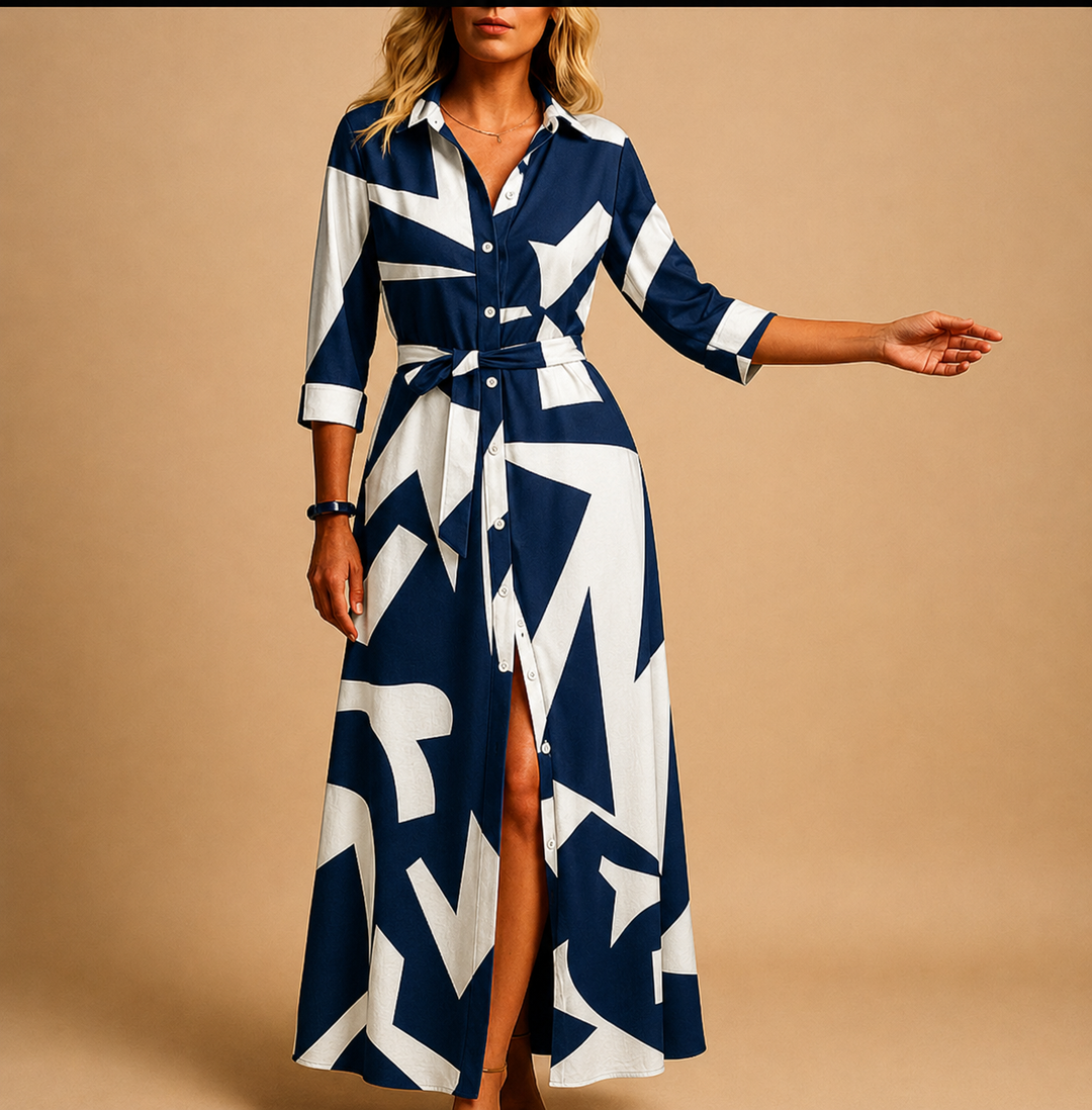 Damen Sommerkleid Lang Locker Kurzarm Atmungsaktiv Leicht Elegant 4