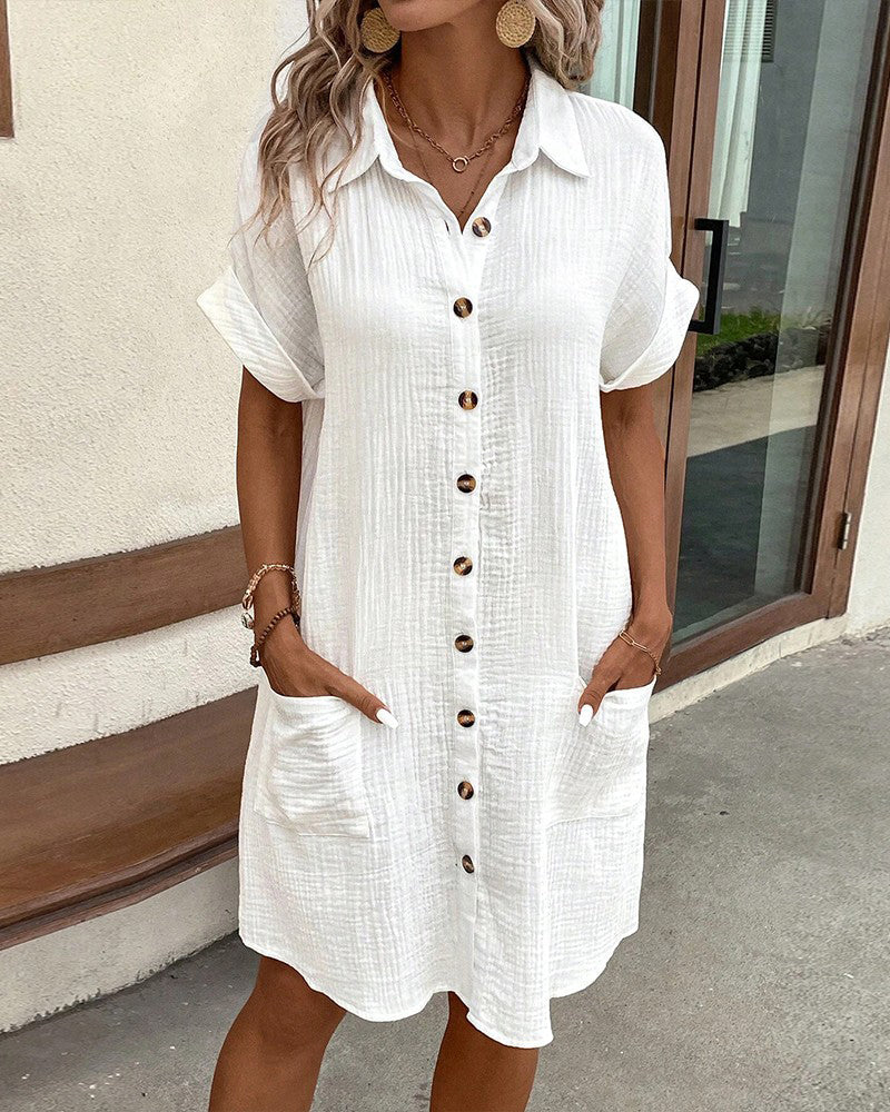 Damen Sommerkleid Lockerer Schnitt Elegant Leichtes Kleid Für Warme Tage 0