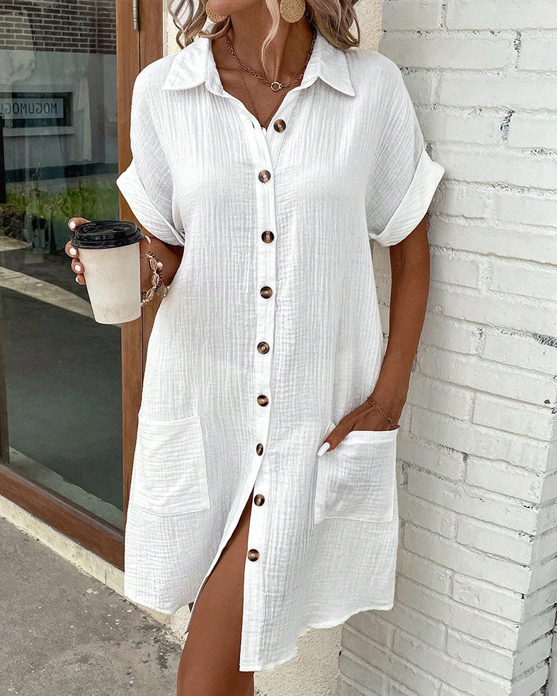 Damen Sommerkleid Lockerer Schnitt Elegant Leichtes Kleid Für Warme Tage 5