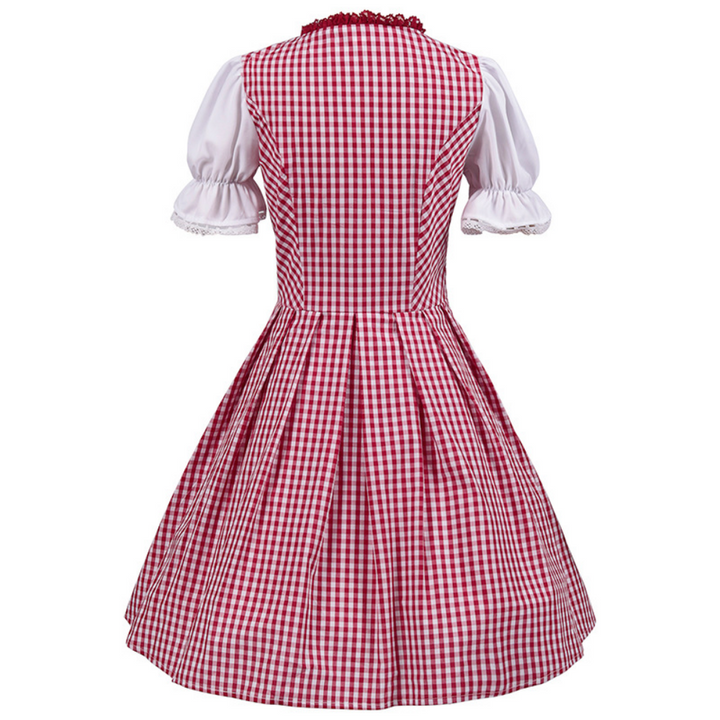 Damen Traditionell Rot Oktoberfest Dirndl Kleid 1