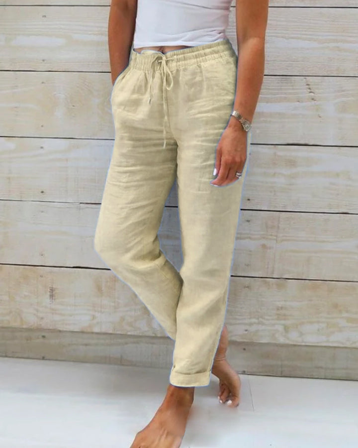 Damenhose mit elastischem Bund und Kordelzug für lässige Anlässe 5