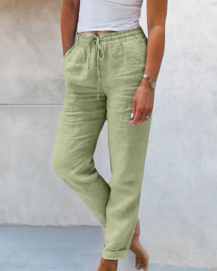 Damenhose mit elastischem Bund und Kordelzug für lässige Anlässe 6