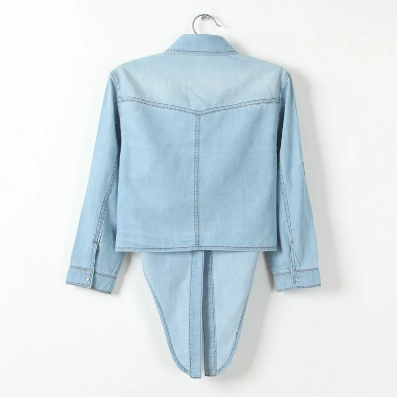 SAPPHIRE | Lässiges Denim-Cropped-Top