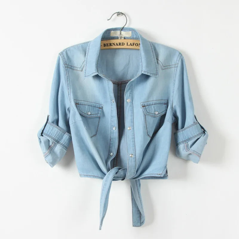 SAPPHIRE | Lässiges Denim-Cropped-Top