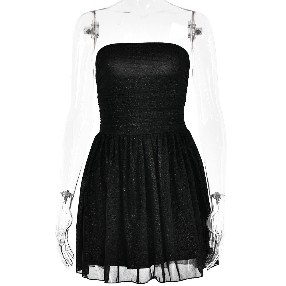 NIKI | Trägerloses Mini-Kleid mit Pailletten
