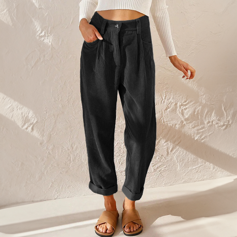 LISETTE | Lässige Rippenhosen mit elastischen bund