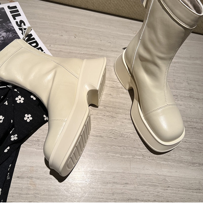 EefjesBoots I Stiefel mit hohem Plateau und breiter Spitze für Damen 5