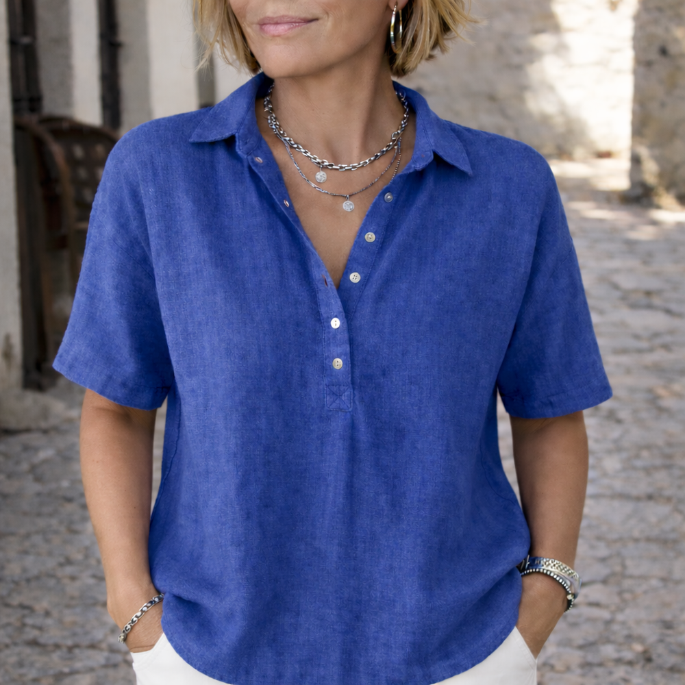 Elegante Bluse für Frauen – Luftige Passform, Klassischer Kragen, Vielseitig Kombinierbar 1