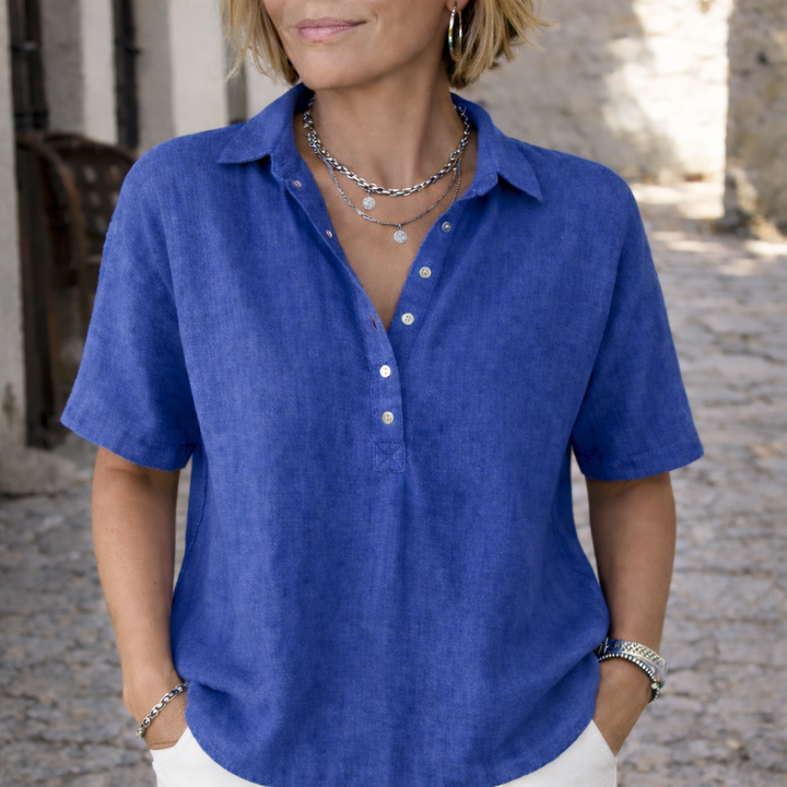 Elegante Bluse für Frauen – Luftige Passform, Klassischer Kragen, Vielseitig Kombinierbar 1