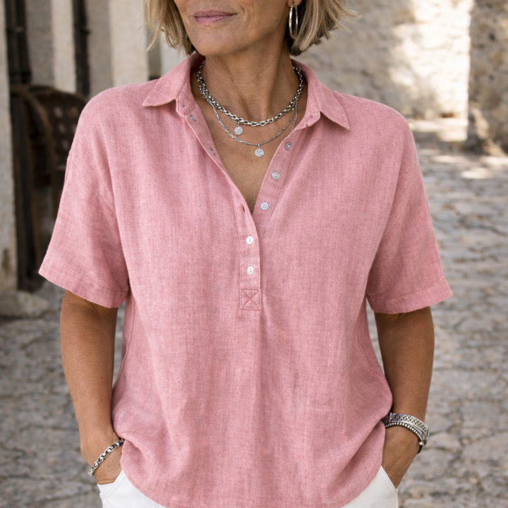 Elegante Bluse für Frauen – Luftige Passform, Klassischer Kragen, Vielseitig Kombinierbar 4
