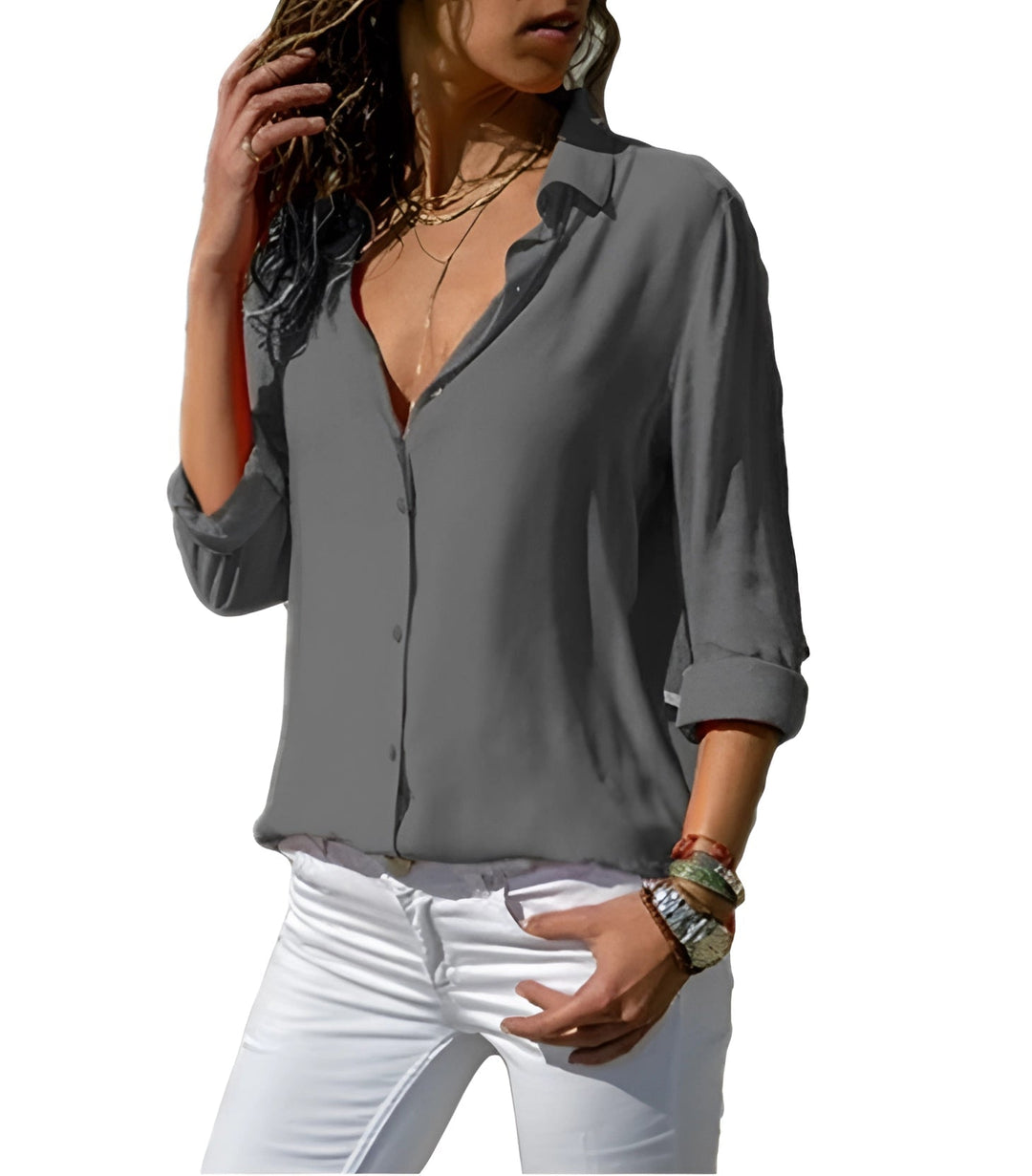 Elegante Damenbluse Mit V-Ausschnitt Für Stilbewusste Frauen – Raffinierte Blusen Für Jeden Anlass 5