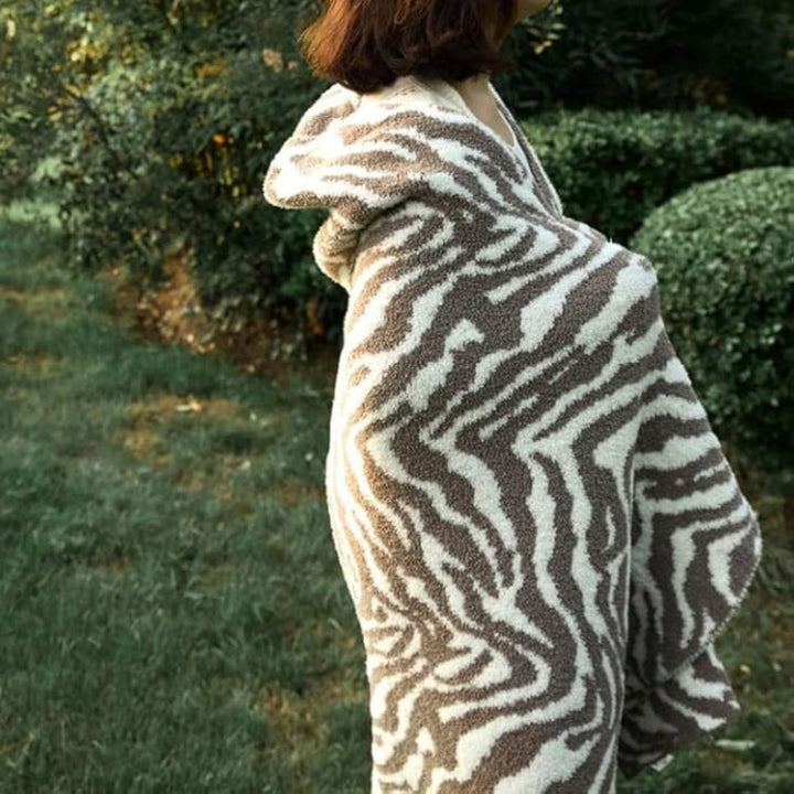 Elegante Decke für Zuhause mit Zebra-Muster aus Mikrofaser 1
