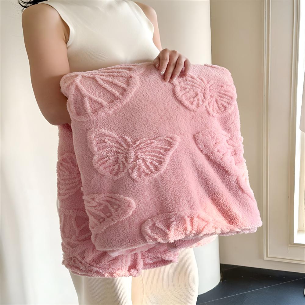 Elegante Flanell-Decke für Zuhause mit 3D-Schmetterlingsdesign aus Mikrofaser 1