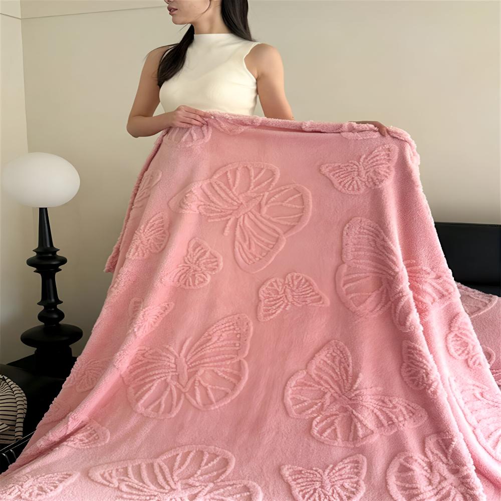 Elegante Flanell-Decke für Zuhause mit 3D-Schmetterlingsdesign aus Mikrofaser 5