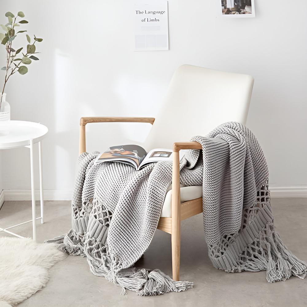 Elegante Makramee Wurfdecke für Zuhause aus Mikrofaser 1