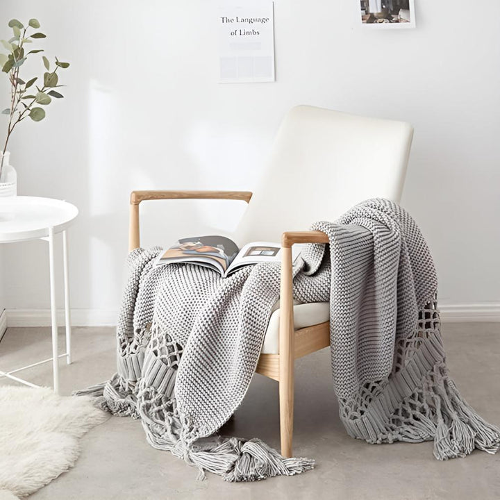 Elegante Makramee Wurfdecke für Zuhause aus Mikrofaser 1