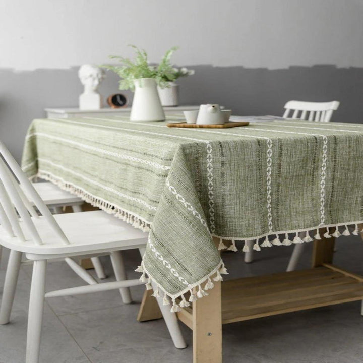 Elegante Tischdecke aus Baumwollleinen 0