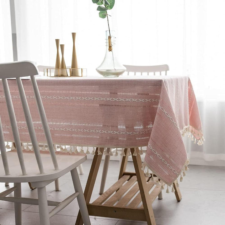 Elegante Tischdecke aus Baumwollleinen 4
