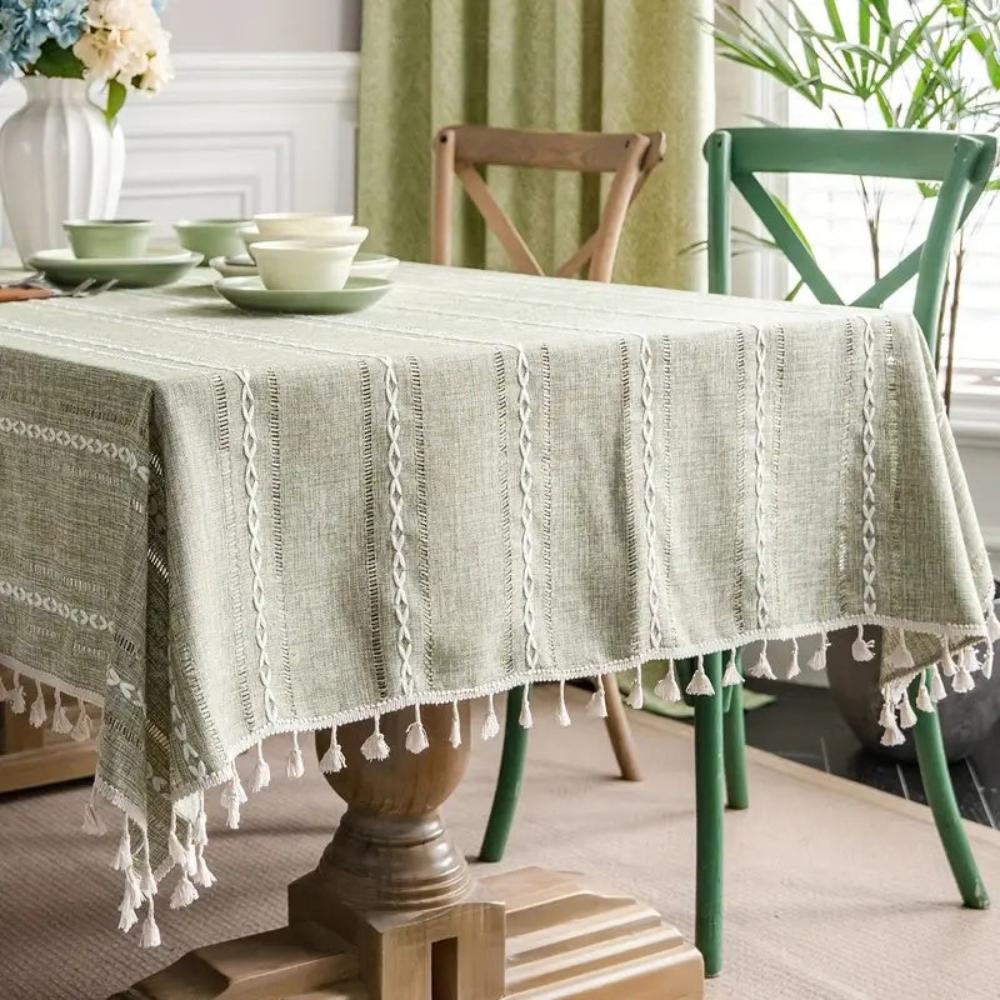 Elegante Tischdecke aus Baumwollleinen 5