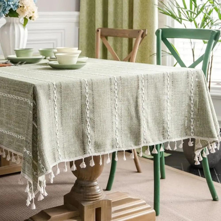 Elegante Tischdecke aus Baumwollleinen 5