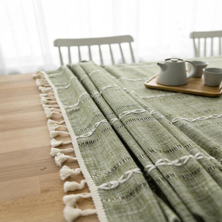 Elegante Tischdecke aus Baumwollleinen 8