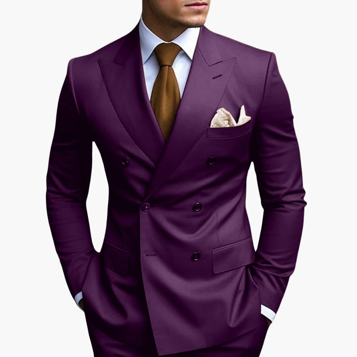 Eleganter Anzug Herren Mit Zweireihigem Design Und Fallendem Revers Für Formelle Anlässe 10