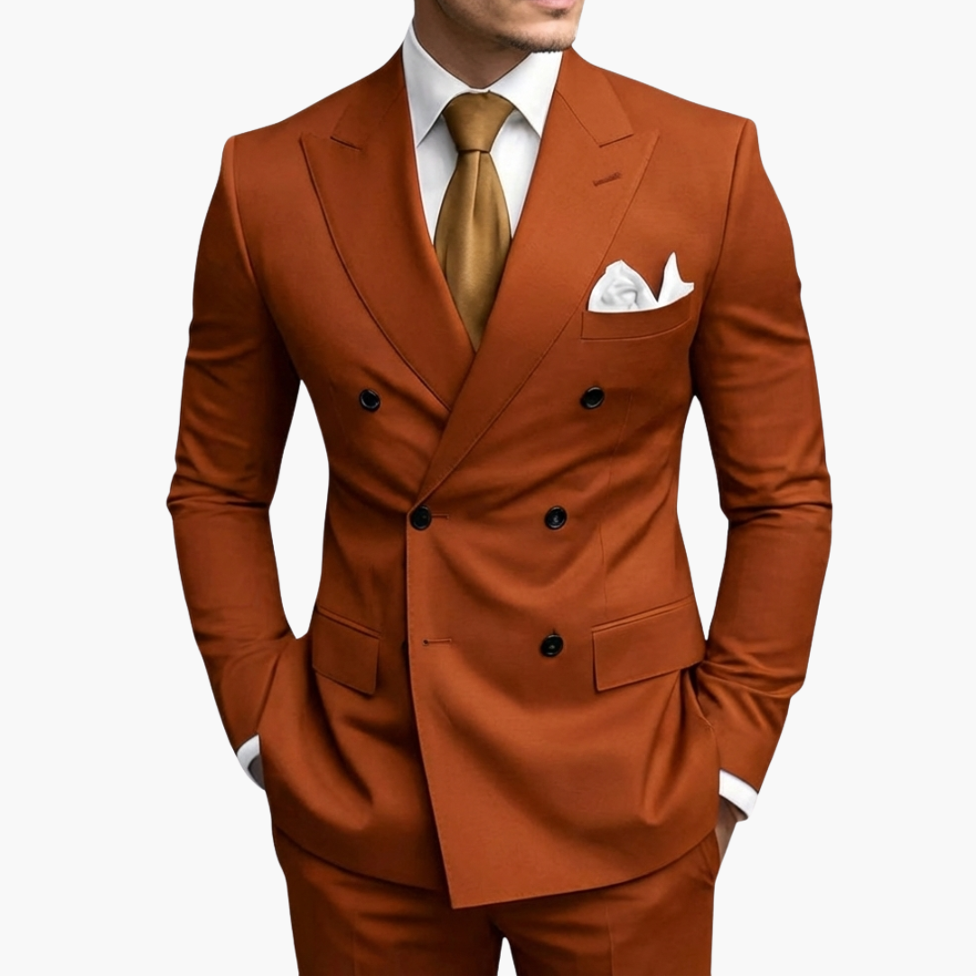 Eleganter Anzug Herren Mit Zweireihigem Design Und Fallendem Revers Für Formelle Anlässe 12